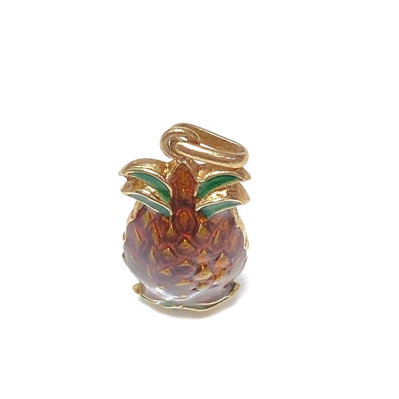 18K Pineapple enamel bracelet Charm 2pcs - Picture 5 of 11